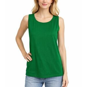 2/$30 J. Crew Slim Fit Cotton Shell Tank Top Green BF029 Size L